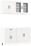 vidaXL 4-TLG. K&uuml;chenschrank-Set Kalmar Hochglanz-Wei&szlig; Holzwerkstoff,...