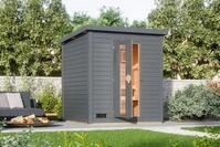 Chillroi&reg; Karibu Saunahaus MELO 38 mm naturbelassen Au&szlig;ensauna Gartensauna...