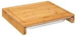 5five - schneidebrett 35x28cm bambus edelstahlschale