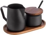 APS 634 Milch- und Zucker-Set, 5-tlg. Set, Akazienholz, Edelstahl, antihaft