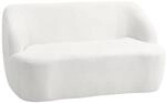 HOMCOM Sofa 2-Sitzer 142 cm Cloud Couch Polstersofa mit Armlehne, geschwungenem