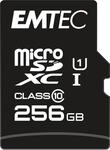 EMTEC ECMSDM256GXC10GP microSD-Karte Klasse 10, Elite Gold Serie, UHS-I U1, mit