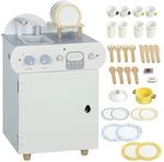 AIYAPLAY Kinderk&uuml;che aus Holz Spielk&uuml;che mit Wasserhahn Sp&uuml;le und Zubeh&ouml;r