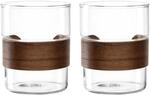 LEONARDO HOME NOVO LEGNO Teeglas &bull; 2 St&uuml;ck &bull; 320 ml &bull; Glas mit Holzspange &bull;