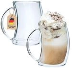 INTIRILIFE 2x Doppelwandiges Thermo Glas - gebogener Style - 200ml F&uuml;llmenge -