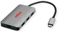 ROLINE USB 3.2 Gen 1 Hub, 3fach, Typ C Anschlusskabel (PD+Data)