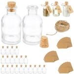 Relaxdays Dekogl&auml;ser 25er Set, Glasflaschen mit Korken, 60 ml, zum Bef&uuml;llen mit