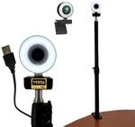 TronicXL Autofokus Webcam mit Ringlicht Lampe +Klemmstativ Tischplatte...