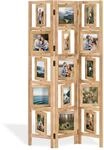 Homestyle4u Paravent Fotorahmen 3-teilig Raumteiler 160x93 Holz Raumtrenner...