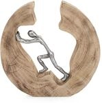 Moritz Skulptur Push and Work 29 x 28 x 6 cm I Mangoholz Holz Deko Figur I...