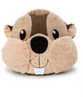 NICI Kissen Biber Harry Woodsnacker 32x27cm - braun - Flauschiges Kuscheltierkissen