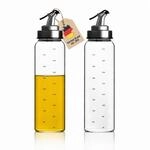 Intirilife 2-teiliges &Ouml;lspender Set Essig und &Ouml;l Flaschen aus Glas mit 450 ml