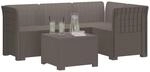 vidaXL 4-Sitzer Garten Sofa Rattan Look PP Hellgrau