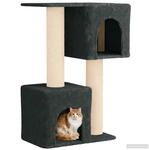 vidaXL Katzennbaum mit Sisal-Kratzs&auml;ulen Dunkelgrau 114 cm