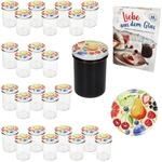 MamboCat 25er Set Sturzglas 230 ml HOCH mit to 66 Schraub-Deckel Comic-Obst I