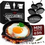 GUSSK&Ouml;NIG Bratpfanne Gusseisen (6er Set) - Gusseisenpfanne klein &Oslash; 13,5 cm -...