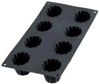 L&eacute;ku&eacute; CANNELE-BORDELAIS, Cannel&eacute;-Form, 8 Mulden, schwarz, Silikon