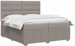 vidaXL Boxspringbett mit Matratze Taupe 140 x 190 cm Stoff