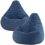 Icon Dalton Sitzsack Cord mit F&uuml;llung, 2er Pack, Denimblau