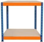S-Rax 2-stufige Werkbank 90cm x 45cm x 90cm | 300kg/Regal & 6 verst&auml;rkte