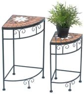 DanDiBo Blumenhocker Mosaik Eckregal 2er Set 42 und 52 cm Blumenst&auml;nder 12013