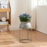 [en.casa] Blumenst&auml;nder Assen Pflanzenst&auml;nder mit Blumentopf Metall Grau