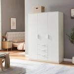 [en.casa] Kleiderschrank Eiselfing Schrank mit 3 T&uuml;ren Garderobenschrank 176 x...