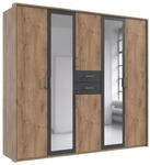luma-Home 22600/ Dreht&uuml;renschrank Eiche Dekor&Absetz. Grafit, Passepartout