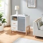 [en.casa] Sideboard Kvaefjord 66x60x40 cm Kommode mit Einer Jalousiet&uuml;r und