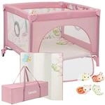 LIONELO Mille Plus Laufstall 100x100 cm mit Komfortmatte mit 3D-Bezug