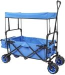 Wiltec Faltbarer Bollerwagen mit Sonnendach, Faltbollerwagen f&uuml;r max. 70 kg,
