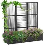 Outsunny Hochbeet mit Rankgitter Rattan-Optik 103 x 29 x 103 cm Schwarz