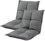 [en.casa] Bodensessel Deinze 2er-Set Bodenstuhl klappbar Sitzkissen mit...