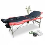 Mucola Massageliege Kosmetikliege 3 Zonen klappbar Schwarz/Orange Aluminium