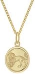 trendor Kinder Sternzeichen L&ouml;we Gold 333 mit vergoldeter Kette 28468-08 