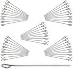 Relaxdays Rouladennadeln Edelstahl, Spicknadel Set 50 STK, Fleischnadel 11 cm,...
