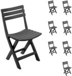 Mojawo 8 St&uuml;ck Bequemer Klappstuhl, Campingsessel f&uuml;r Terrasse, Garten,...
