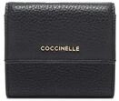 Coccinelle Leder Geldb&ouml;rse Metallic Soft Wallet Grained Leather Noir schwarz