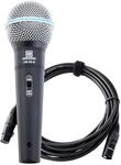 Pronomic DM-58-B Vocal Mikrofon mit Schalter inkl. 5m XLR Kabel mit druckvollem,