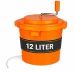 MUVELL Salatschleuder 12 Liter Kunststoff Orange &Oslash; 36 cm - mit gesch&uuml;tzter