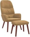 vidaXL Relaxsessel mit Hocker Braun Samt