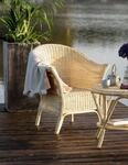 Dekoleidenschaft Rattansessel Natur handgefertigt, Rattanstuhl mit hoher