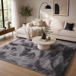 Pergamon Luxus Fellteppich Pearl Anthrazit &ndash; Weicher Kunstfell Hochflor Shaggy