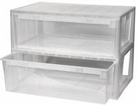 Schubladenbox 2er-Set 36 L pro Box, 59,6 x 39 x 21,3 cm | Aus sto&szlig;festem Kunststoff,
