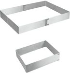 Metaltex verstellbarer Edelstahl Kuchenrahmen rechteckig, 22x17x5cm bis...