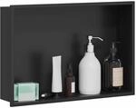 vidaXL Duschnische Schwarz 45 x 30 x 9,5 cm Edelstahl