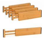 Relaxdays Schubladentrenner, 4er. Set, verstellbare L&auml;nge von 43,5 bis 56,5 cm,