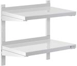 Royal Catering RCWR-600.4 Wandbord 2 Ablagen 40 x 60 cm Regal Edelstahlregal