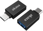 Akasa USB Typ C Stecker auf USB Typ A Buchse Adapter, USB 3.2 Gen 2, 10 Gbps,