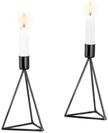 ECHTWERK 2-teiliges Teelicht-/ Kerzenhalter Set Modern Small, Black-Edition, 9,5 x